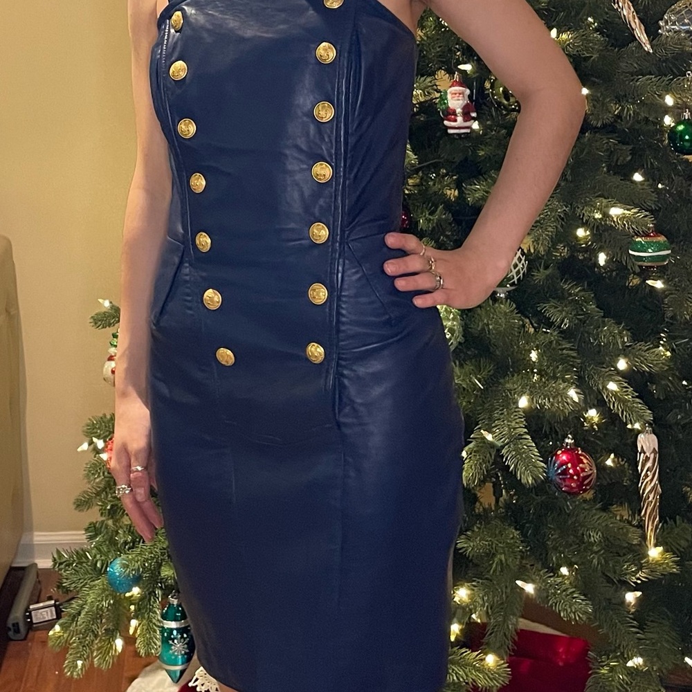 Michael Hoban Blue Sheath Dress Halter Night Out